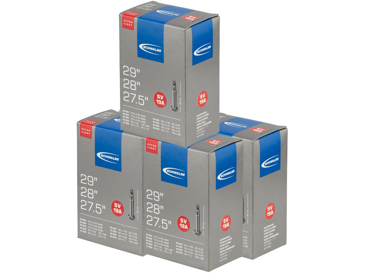 Schwalbe Schlauch 19A Extralight Für 27,5" / 28" / 29" - 5 Stück 3 Schwalbe Schlauch 19A Extralight Für 27,5" / 28" / 29" - 5 Stück