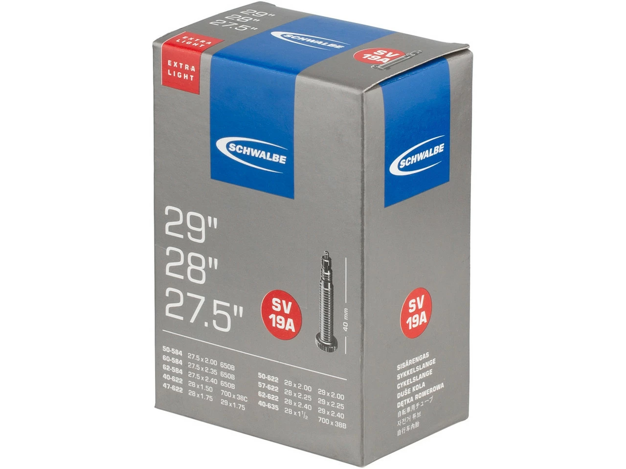 Schwalbe Schlauch 19A Extralight Für 27,5" / 28" / 29" - 5 Stück 4 Schwalbe Schlauch 19A Extralight Für 27,5" / 28" / 29" - 5 Stück – Bild 2