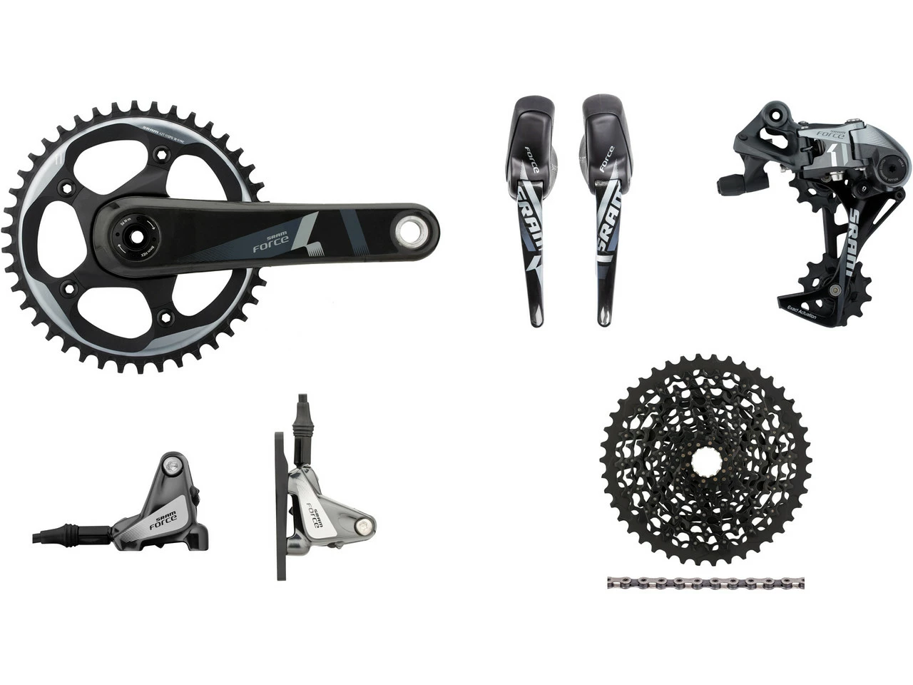 SRAM Force 1 FM Gruppe 1x11 42 GXP Hydr. Scheibenbremse 3 SRAM Force 1 FM Gruppe 1x11 42 GXP Hydr. Scheibenbremse
